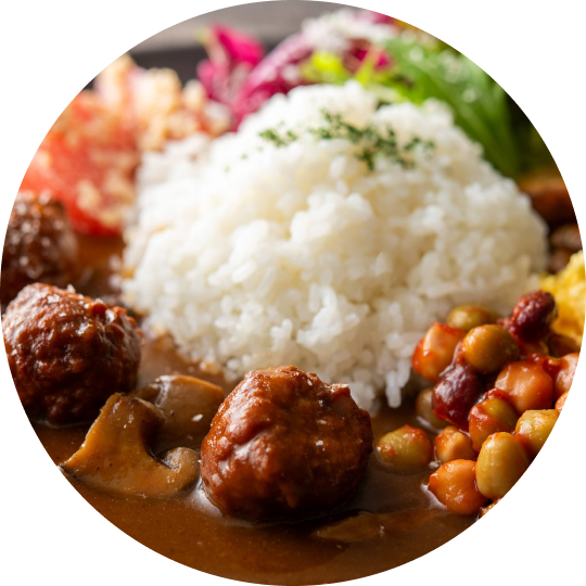 Curry rice, a staple at buffets
